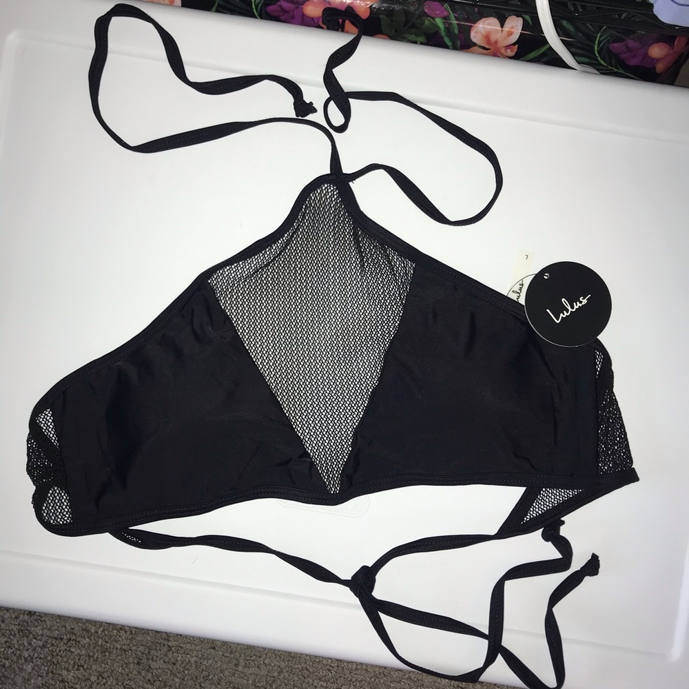 Lulus black bikini top sz L - NWT